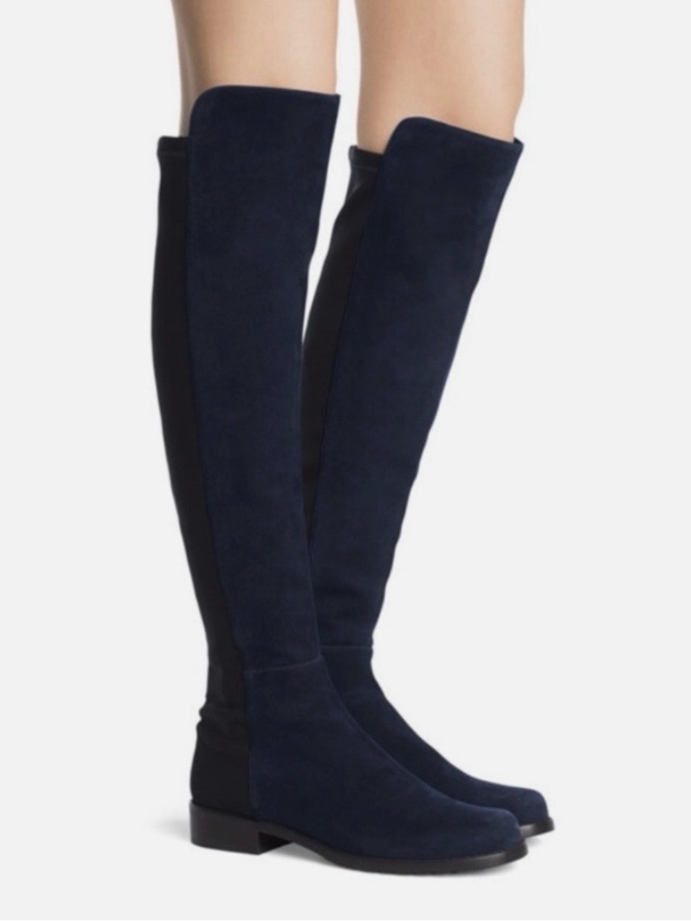 Stuart Weitzman Knee-High Navy Suede Boots
